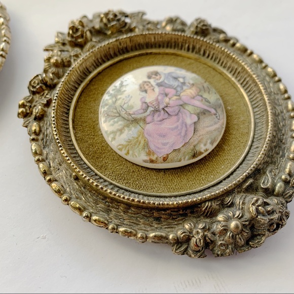 Vintage miniature portraits set of two 4” - Picture 4 of 8